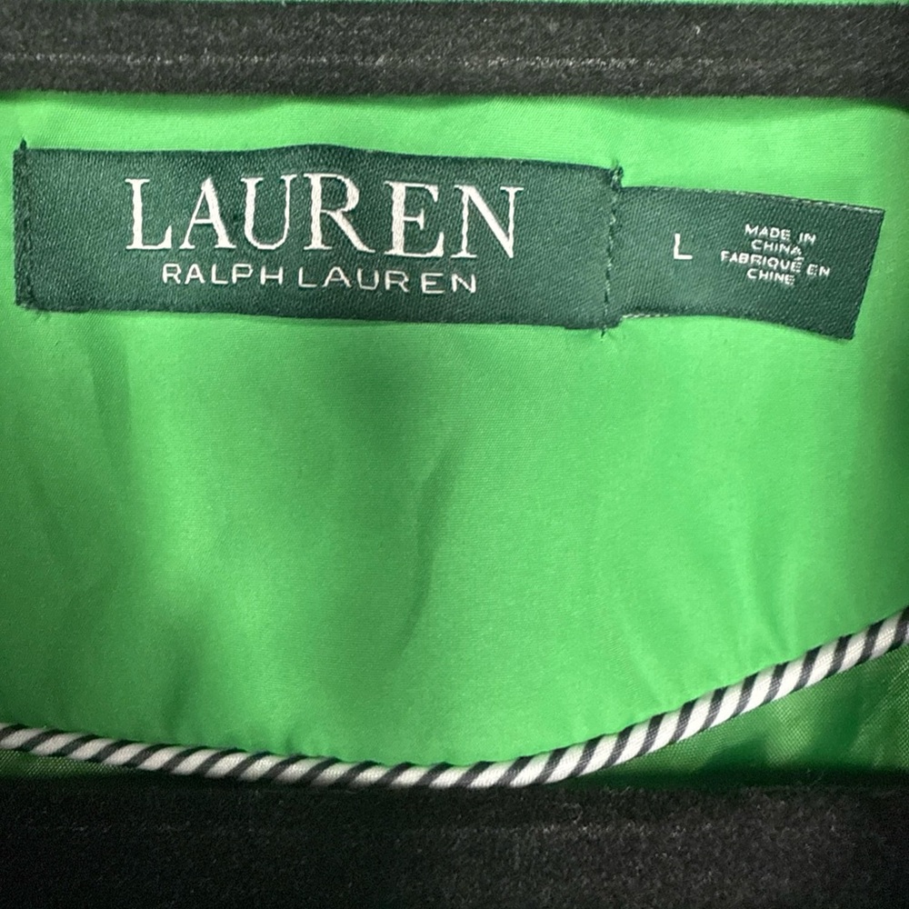 Ralph Lauren Quilted Navy Puffer Jacket with Green Lining - Picture 2 of 15
